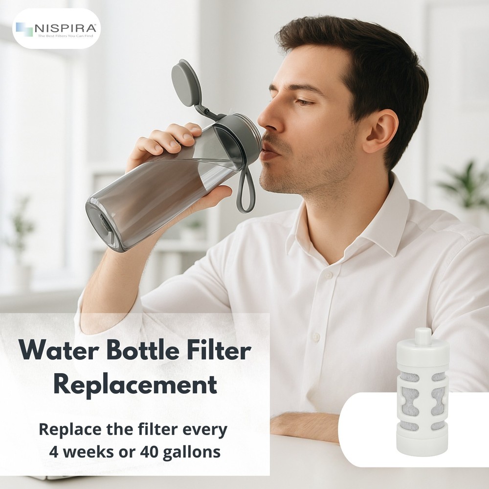 Nispira Water Filter Replacement for Philips GoZero Everyday Water Bottle, 2 Pk