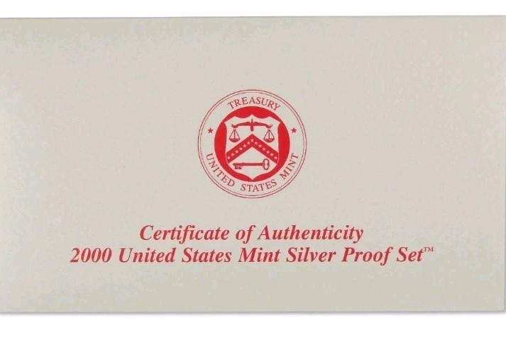 2000 S SILVER Proof Mint Set, Original Government Packaging OGP COA 🔥
