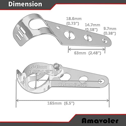 35-43mm Fork Headlight Mounting Bracket, Universal Motorcycle Headlight Black