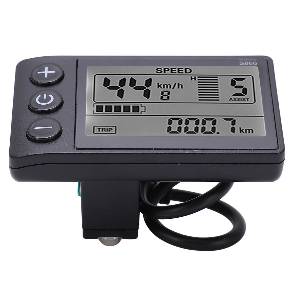 E-Bike S866 LCD Display Meter 24V 36V 48V Control Panel With Waterproof Plug