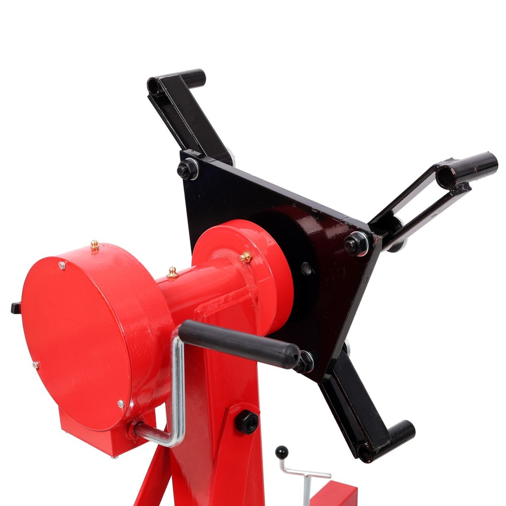 1500lbs Folding Engine Stand - 360° Rotating Head, Red