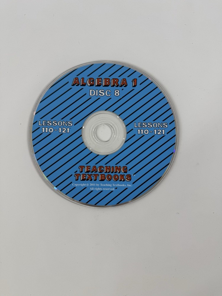 INDIVIDUAL Teaching Textbooks Algebra 1 2.0 Replacement CD Discs *SELECT DISC*