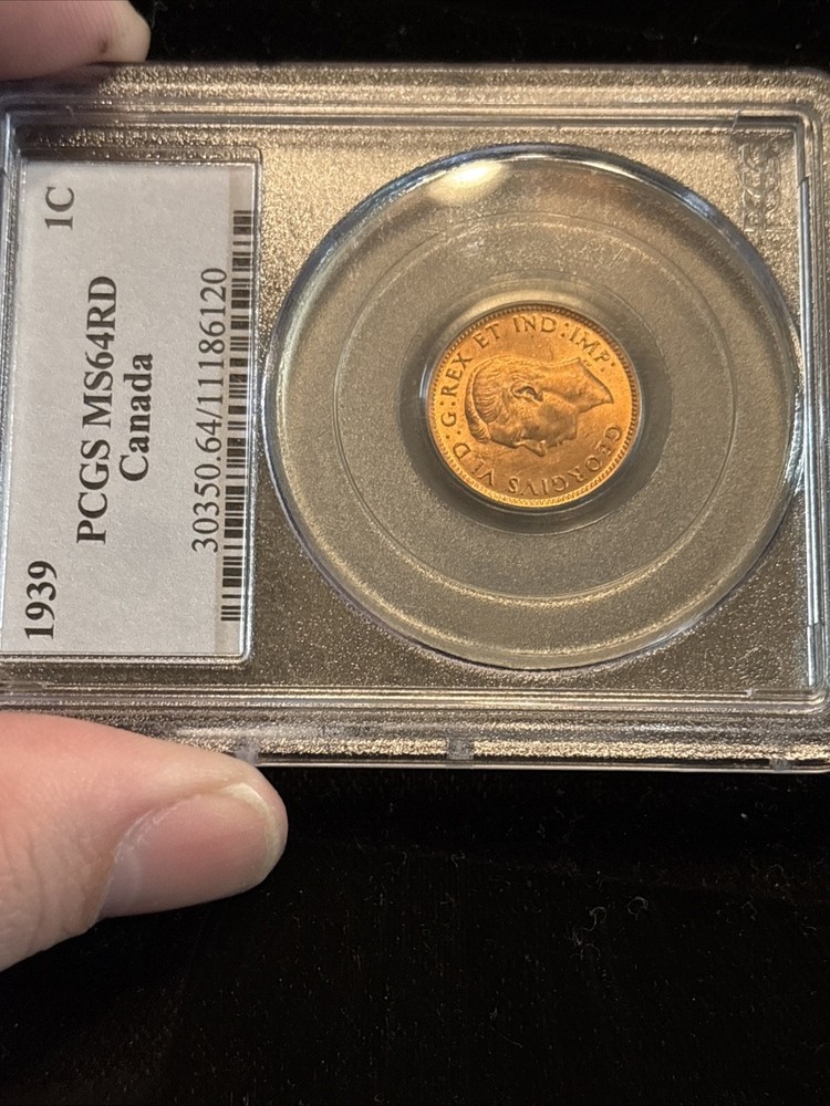 1939 Canada Penny Uncirculated Pcgs Ms64 Red Small Cent