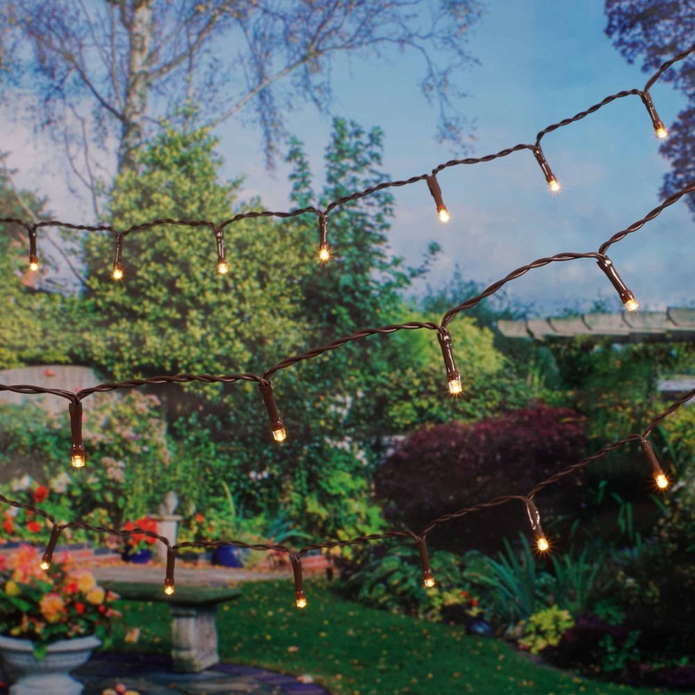 50-Count Warm White LED Solar Powered Mini Outdoor String Lights
