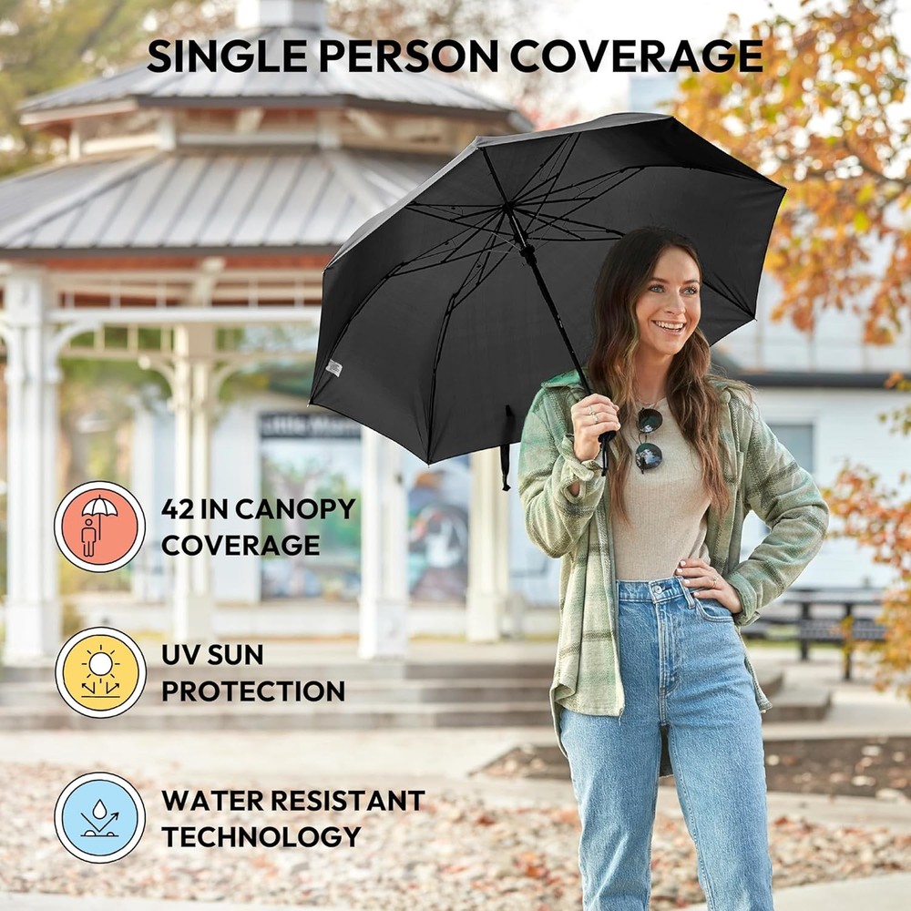 Weather Station Automatic Rain Umbrella, Windproof, Lightweight, and Packable fo