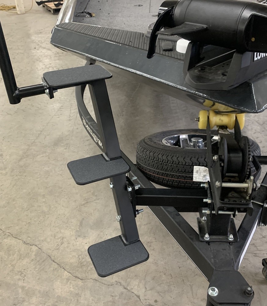 Winch mount triple step boat trailer steps
