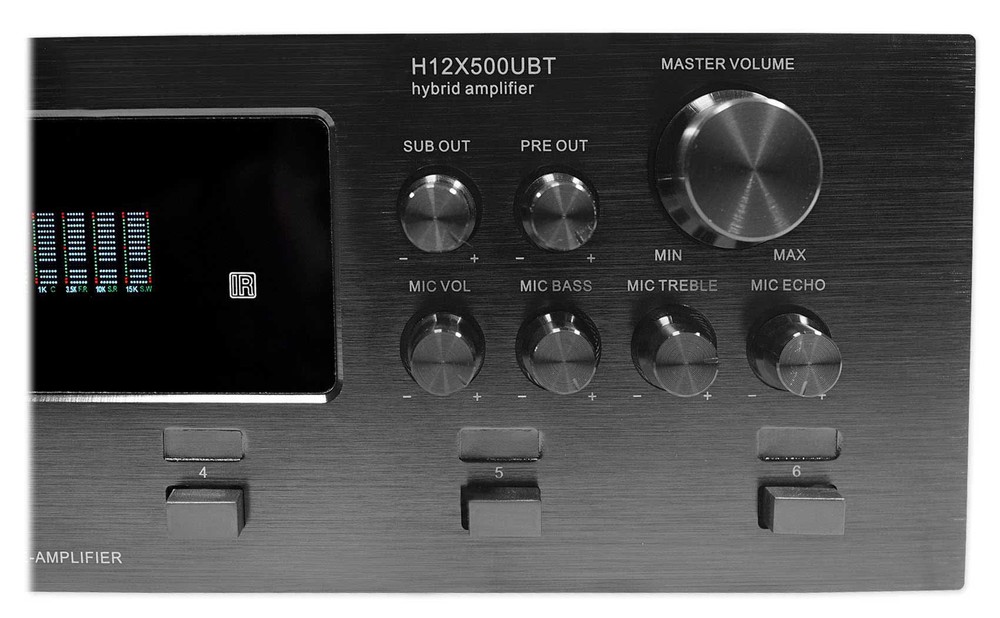 Technical Pro 6000 Watt Bluetooth Karaoke Amplifier Receiver w/ USB, SD+(2) Mics