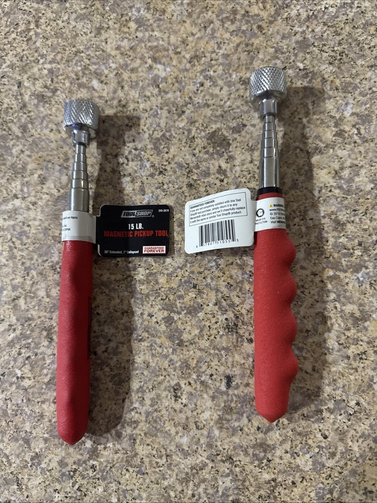 (2x) 30" Extendable Telescoping Magnetic Tip Pickup Retrieval Tool 15# Capacity