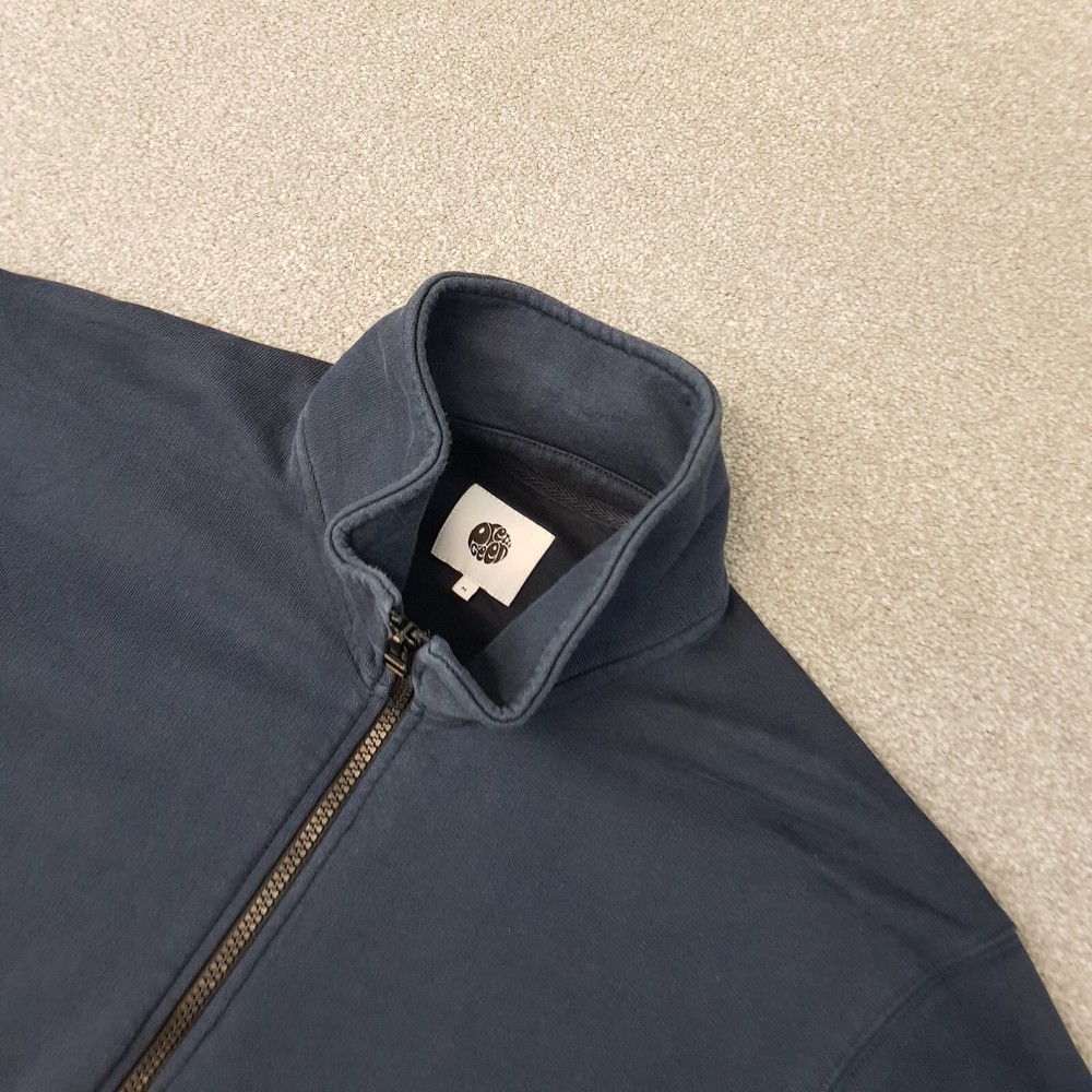 Pretty Green Mens 1/4 Zip Jumper Medium Navy Sweater Pullover Solid Casuals Mod