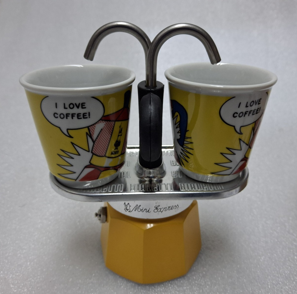Bialetti - Mini Express Lichtenstein: Moka Set includes Coffee Maker 2-Cup 3oz