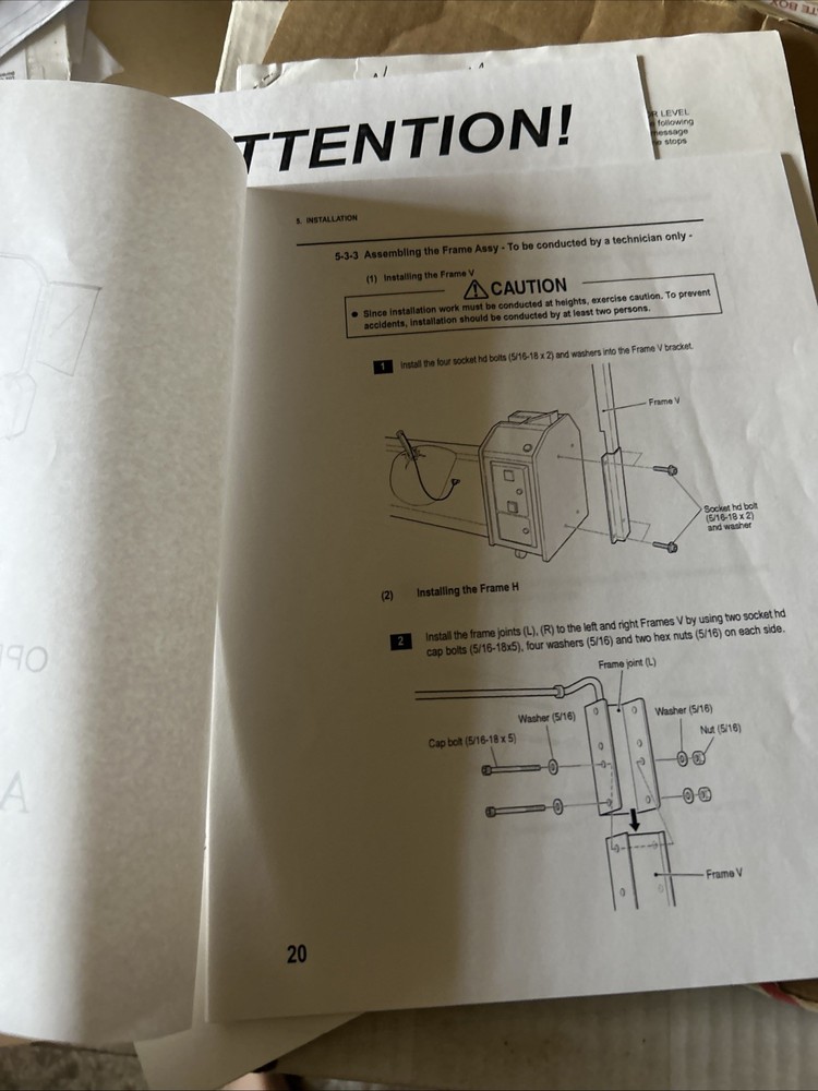 Mazan Namco Arcade Game Manual