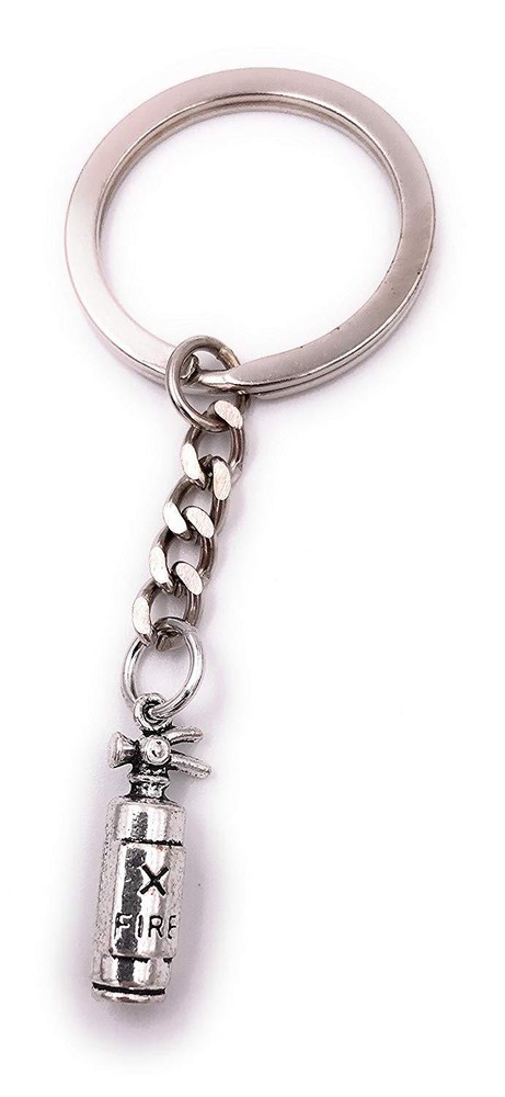 Small Fire Extinguisher Metal Keychain Pendant