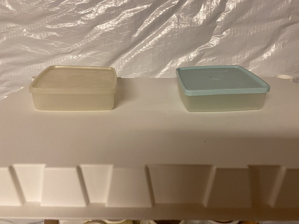Two vintage tupperware sandwich keepers