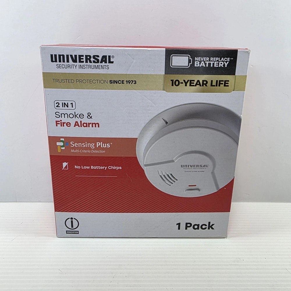 Universal Security Instruments 1 Pack 2 In 1 Smoke&Fire Alarm