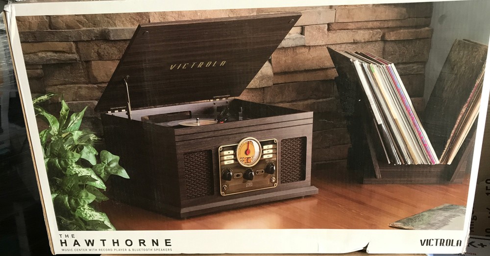 🍎 Victrola The HAWTHORNE Record Player W/Bluetooth Speaker Open Box‼️