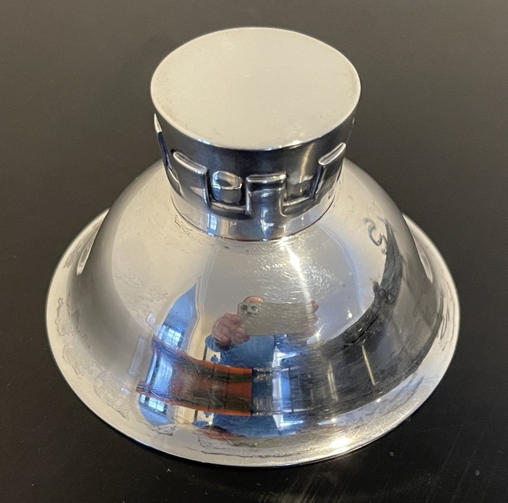 Sterling Silver MCM Modern Brutalist Caviar Trinket Bowl