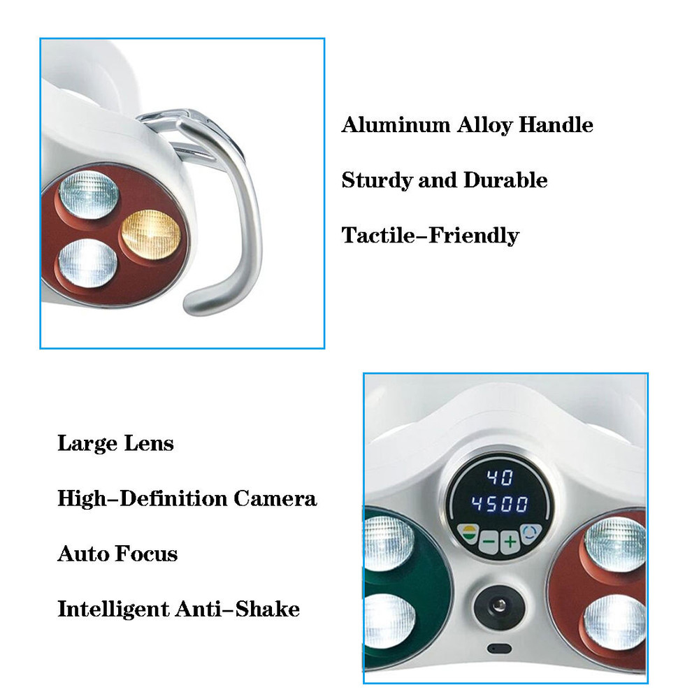 Ceiling-Mounted Dental LED Operation Light Sensor Lamp w/ Camera Video Recording
