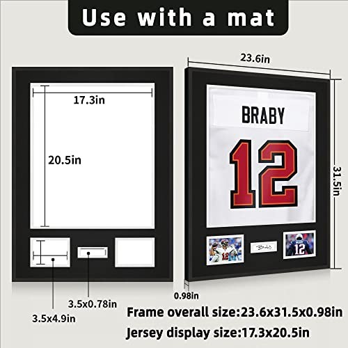 Aluminum Jersey Frame Display Case 1 Pack, Lightweight & 1 Black