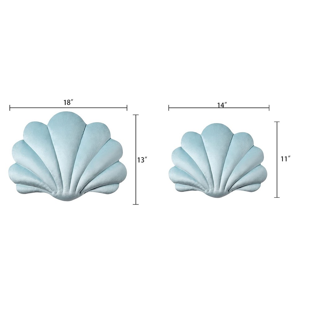 Ashler 3D Throw Pillows Shell Shaped Accent Throw Pillow, Soft Velvet Insert ...