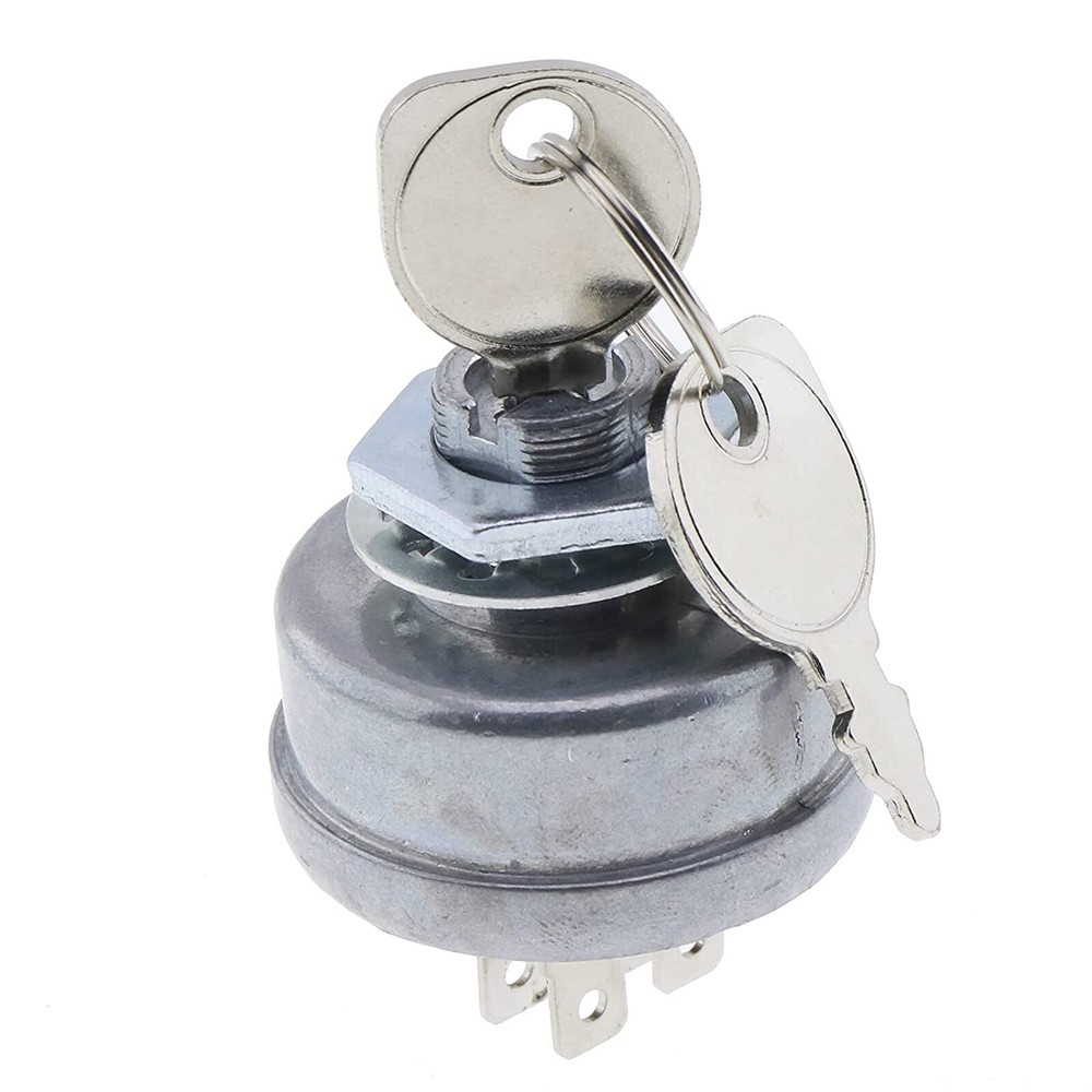 Lawn Tractor Universal Ignition Key Switch 5 Spade 3 Position 5/8" Mounting Hole