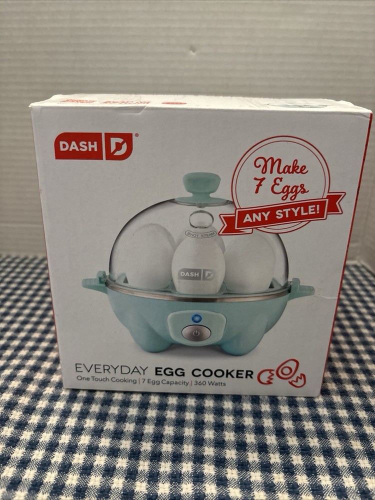 Dash 7-Egg Everyday Rapid Electric Egg Cooker, Soft Blue, New