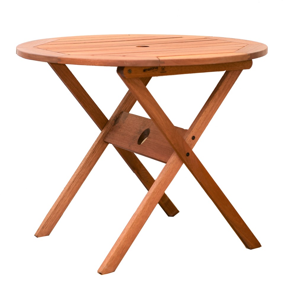 Amazonia Chatelus 3-Piece Outdoor Dining Set | Eucalyptus | Ideal for Patios