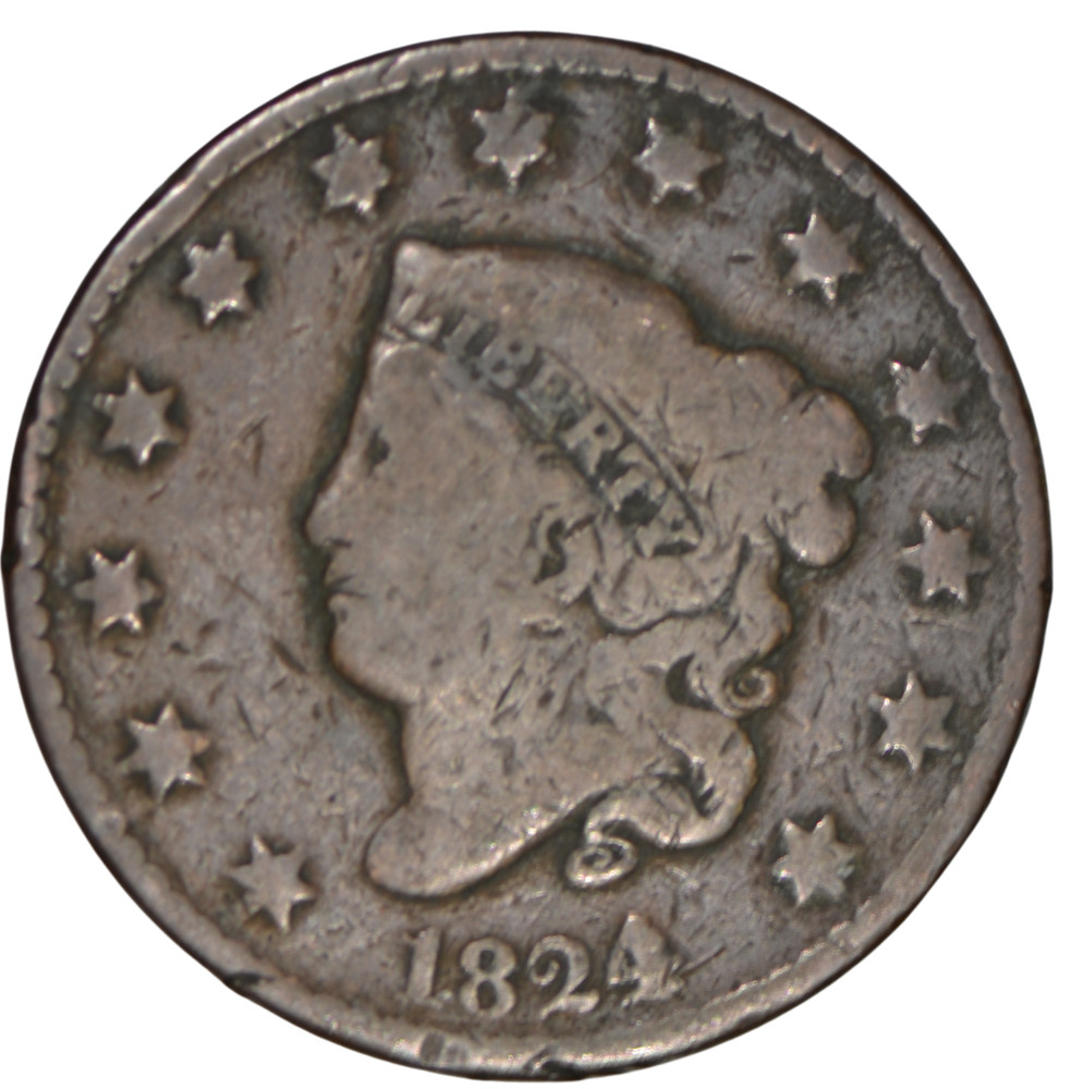 1824 Coronet Head Large Cent ~ Good