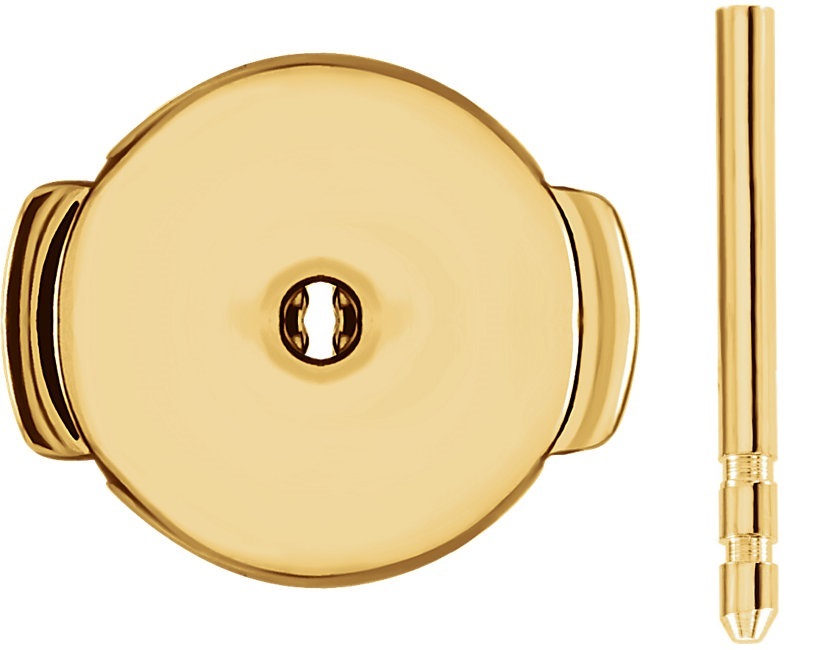 14kt 18kt Gold Platinum Silver Protektor System Earring Lock Back Post Set Pair