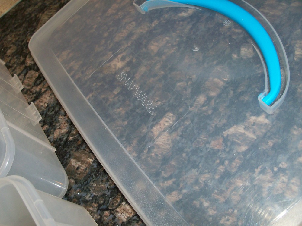 Snapware Snap 'N Stack Storage Organizer Rectangle Plastic Crafts Clear Blue