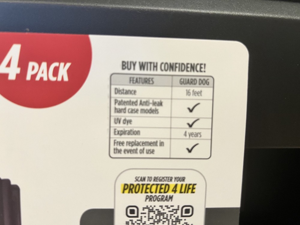 NEW guard dog security pepper spray -4 Pack