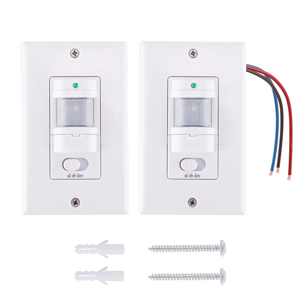 2PCS Automatic PIR Occupancy Motion Sensor Light Switch Auto On/Off Infrared USA