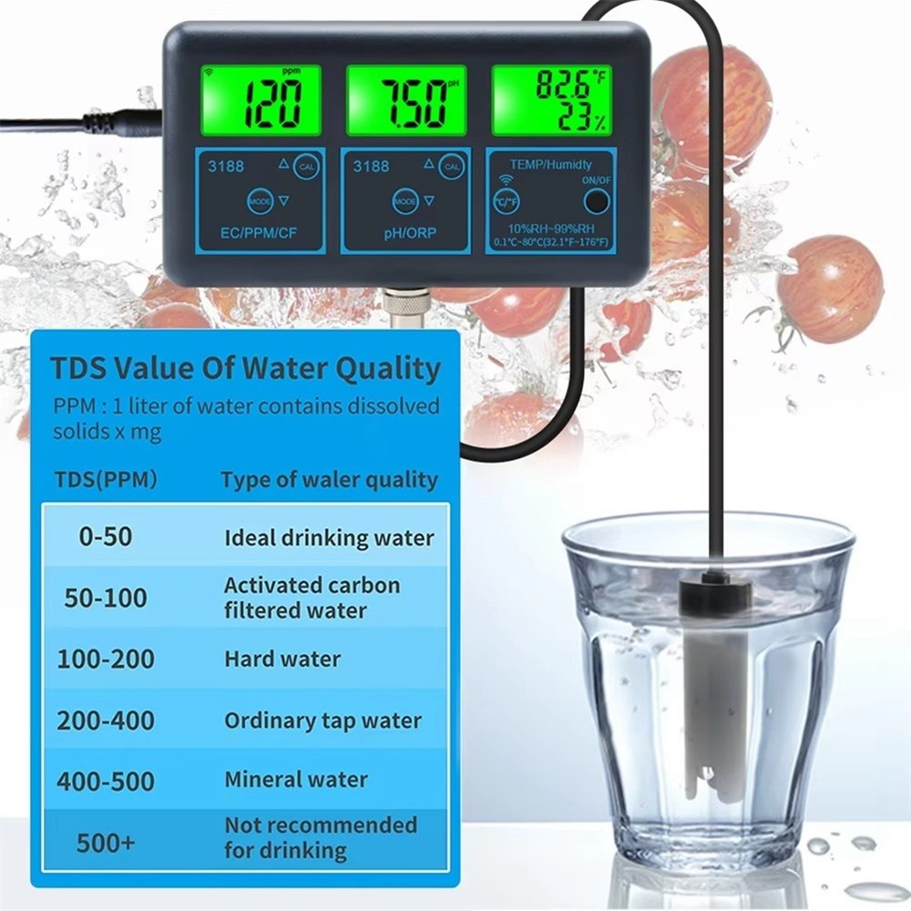 Tuya WiFi 7 In1 Water Quality Tester Multi-Parameter Water Analyzer4041