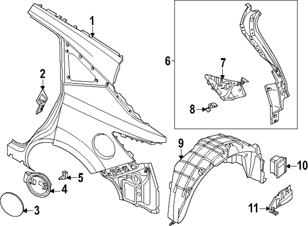 Genuine Nissan Quarter Panel Vent 78852-7BA1A