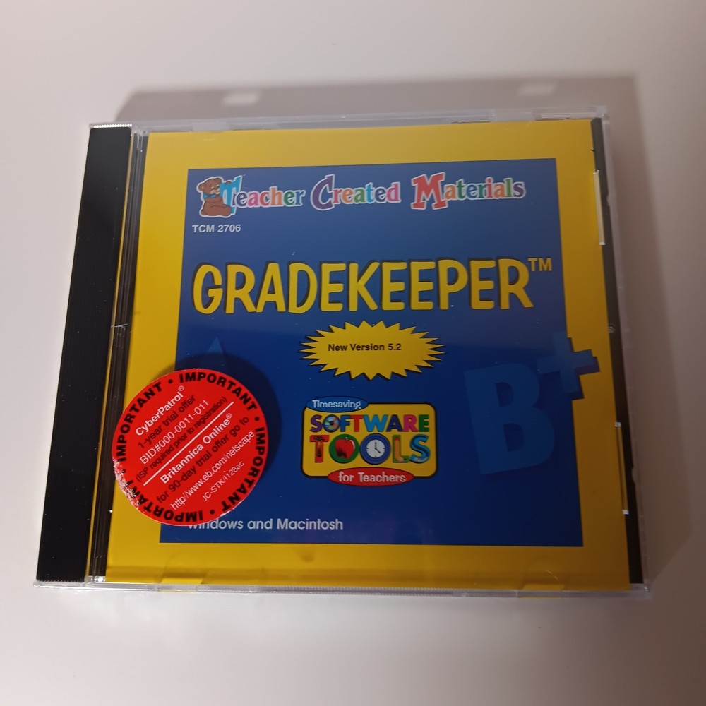 Vintage Software Tools, Gradekeeper, Teacher Created Materials Sealed CD-ROM