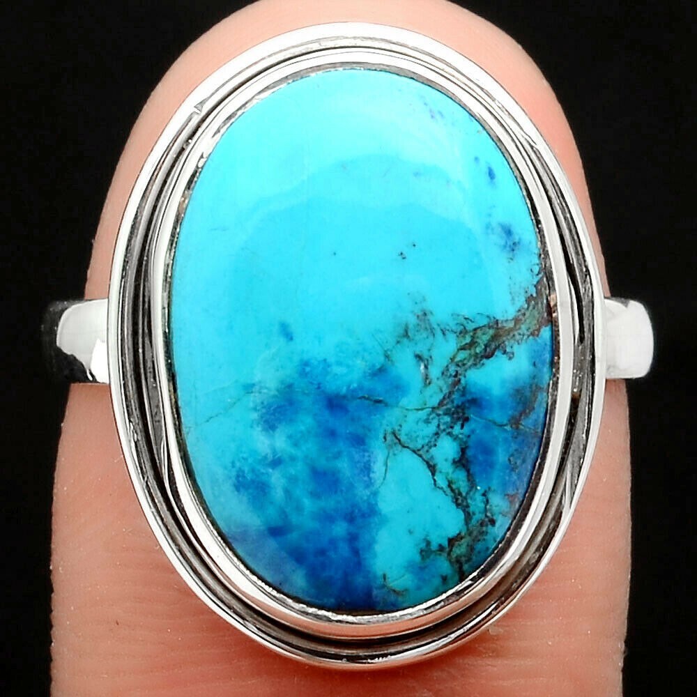 New - Azurite 925 Sterling Silver Ring - Size 8