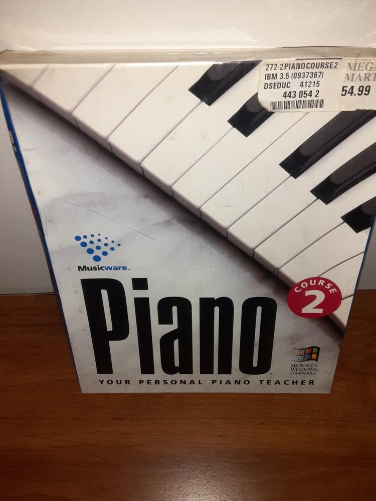 1994 Musicware PIANO COURSE 2 Microsoft Windows Compatible NEW Sealed
