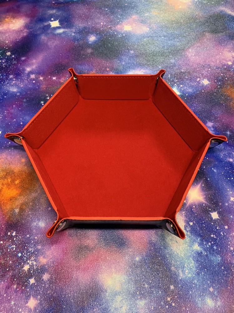 Wargaming 6 Sided Dice Tray - Red Suede Effect