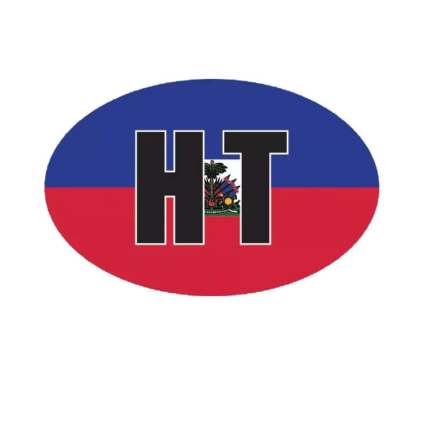 Haiti Oval Sticker Decal