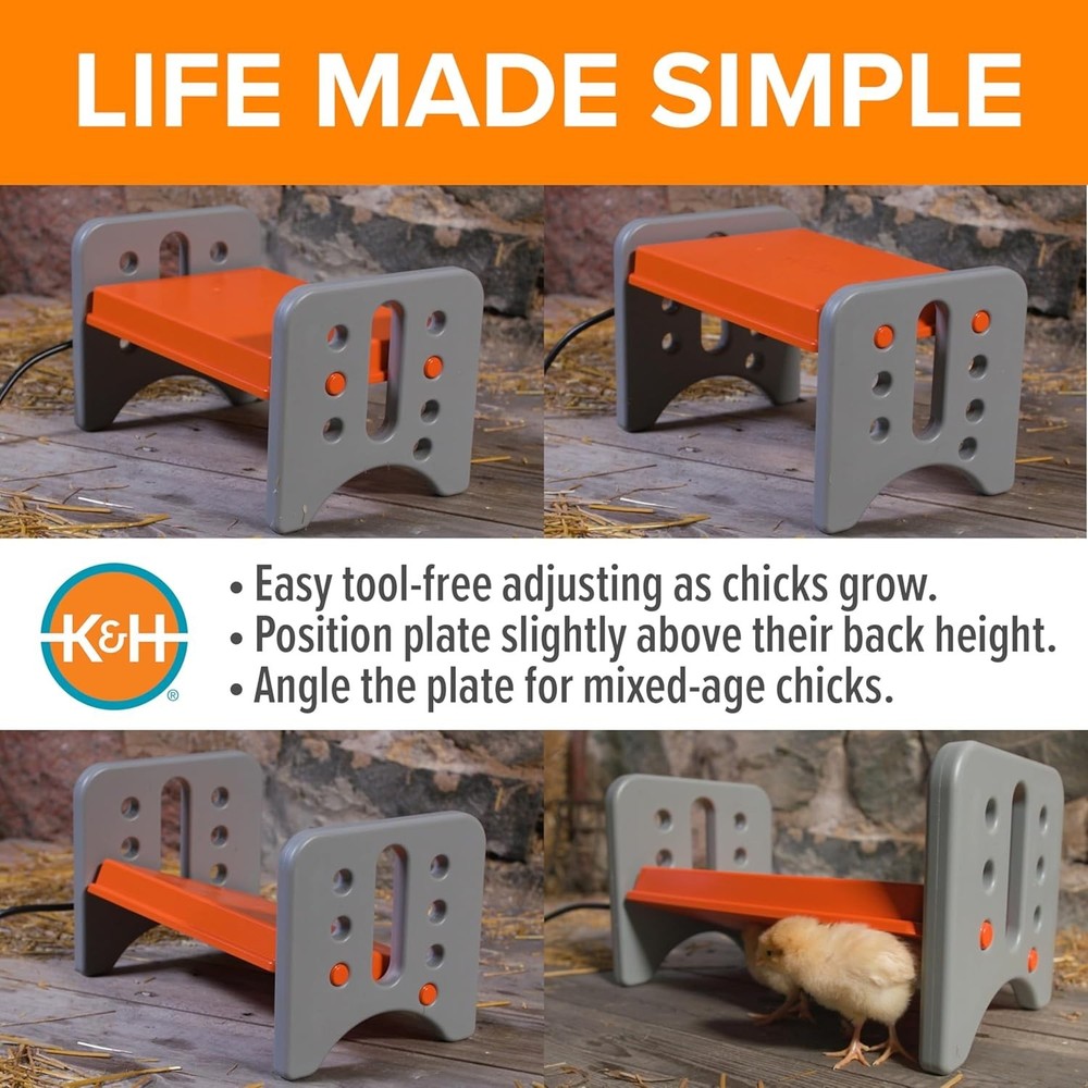 Chicken Brooder Heater for Chicks, Adjustable Heating Plate for 15 Chicks