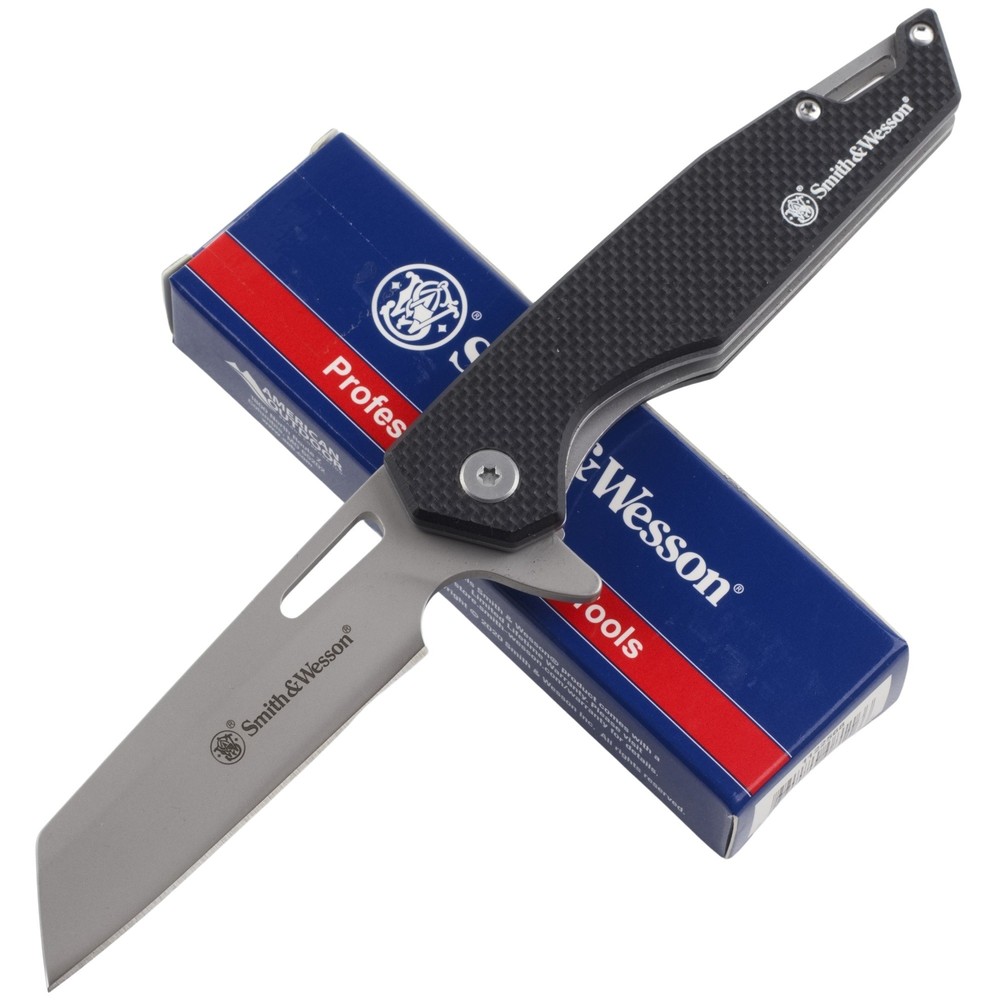 Smith & Wesson S&W Sideburn Linerlock Folding Pocket Knife Black G10 Handle