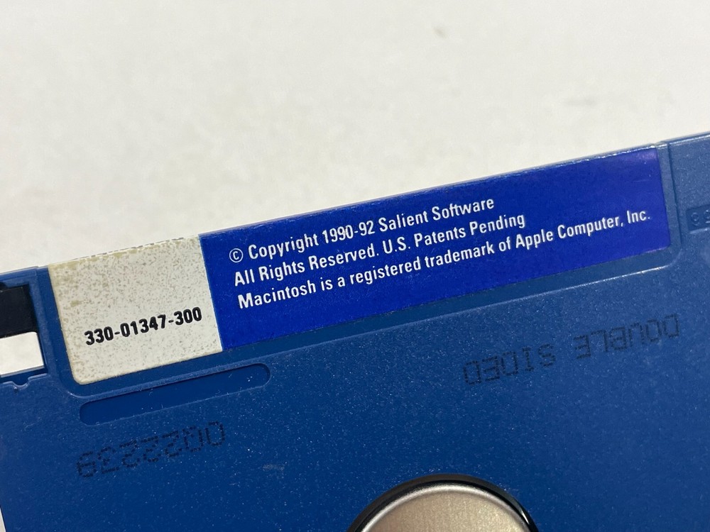 Vintage 1992 Disk Doubler 3.5" Floppy Disk MAC Disk 1 & 2 Salient