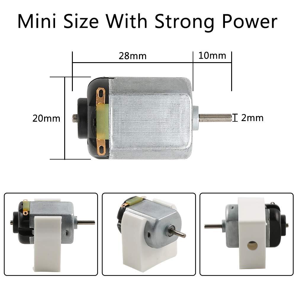 Mini DC Motors Kit for DIY Projects Includes Gears Battery Holder and Switch