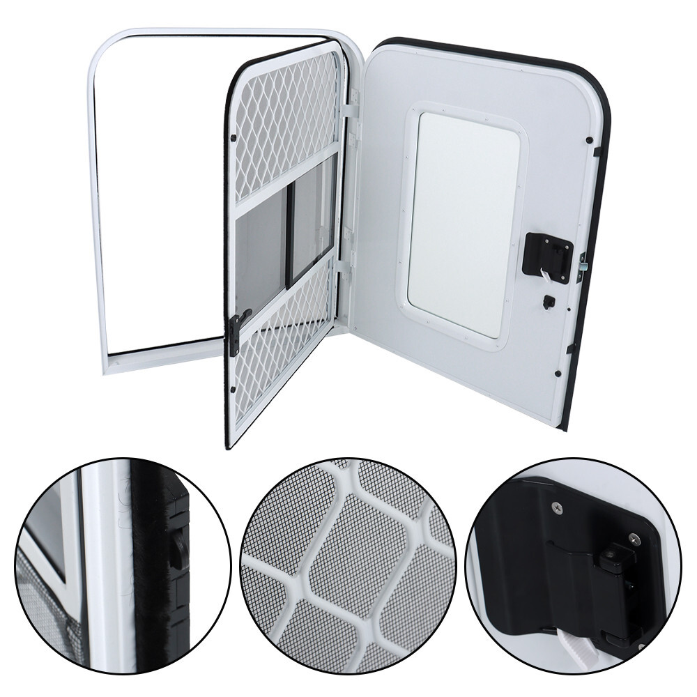Passenger+Driver Side RV Camper Teardrop Trailer Door 23"~30"×32"~44" Entry Door