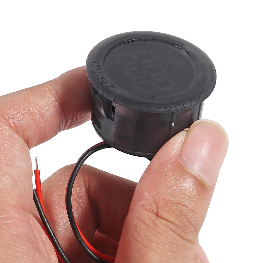 3Pcs DC 4-100V LED Digital Display Circular Two-Wire Voltmeter DC Digital Voltme