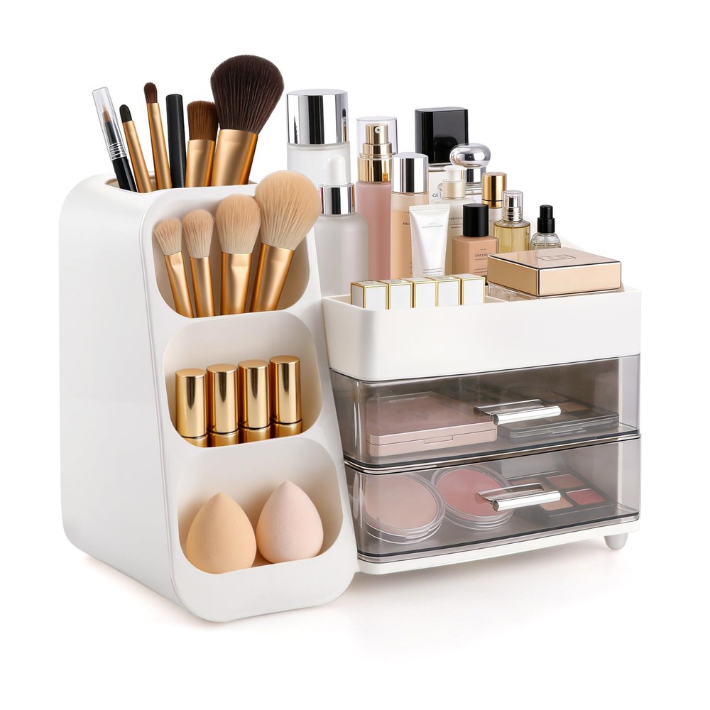 Makeup Organizer with Drawers – Large Cosmetic Storage Box for Vanity, Bathro...