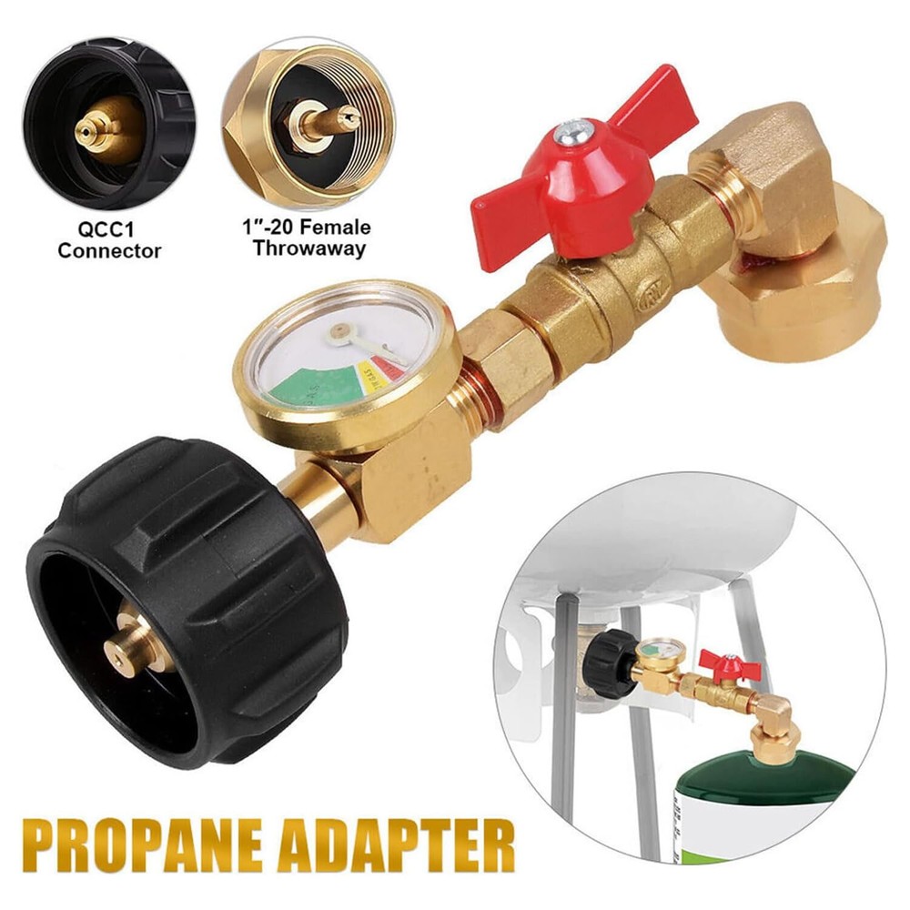 Quick Connect Propane Adapter, 90-Deg Elbow, QCC1 with Safety Switch