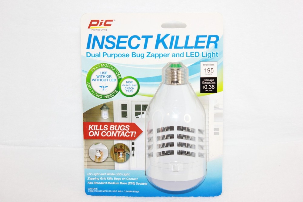 Pic INSECT KILLER Dual Purpose Bug Zapper & LED Light Kills Bugs On Contact NEW