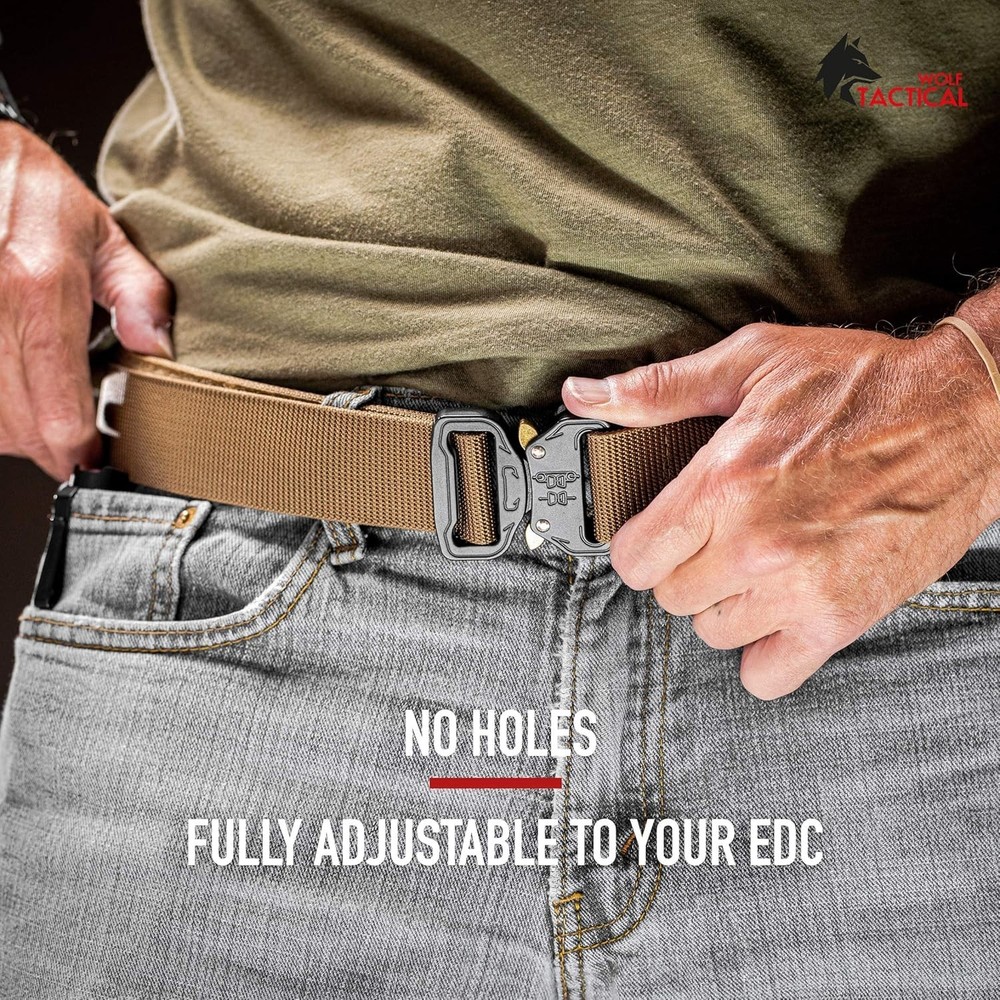Stiffened Nylon Gun Belt for Concealed Carry - Comfortable & Adjustable, Black