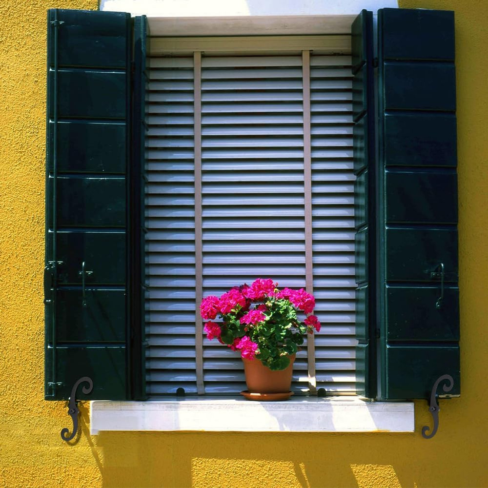 6 Set S Style Shutter Dogs Hardware Decorative Shutter Dog Holders Clips Black E