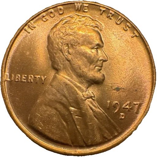 1947 D Lincoln Wheat Cent Penny BU MS RED